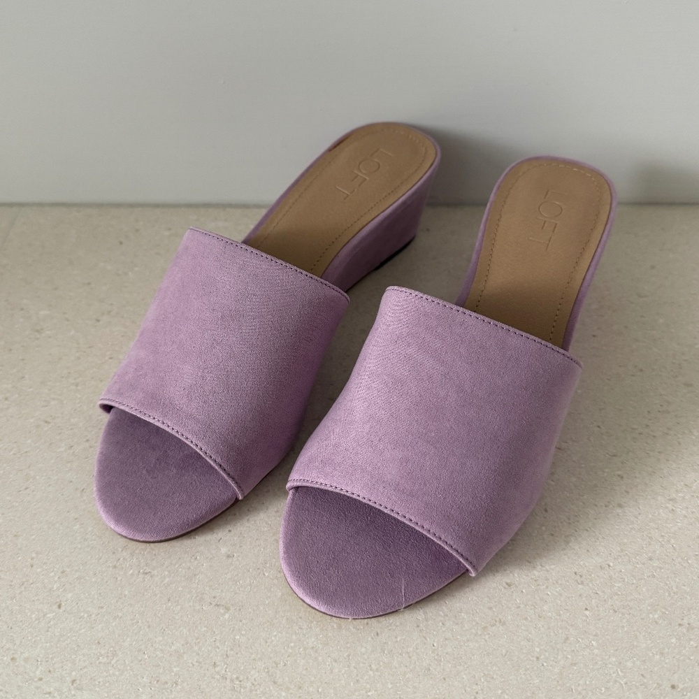 NEW Purple Suede Wedge Shoes